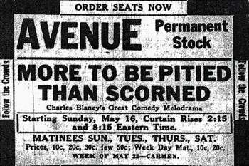 Avenue Theatre - Old Ad (newer photo)